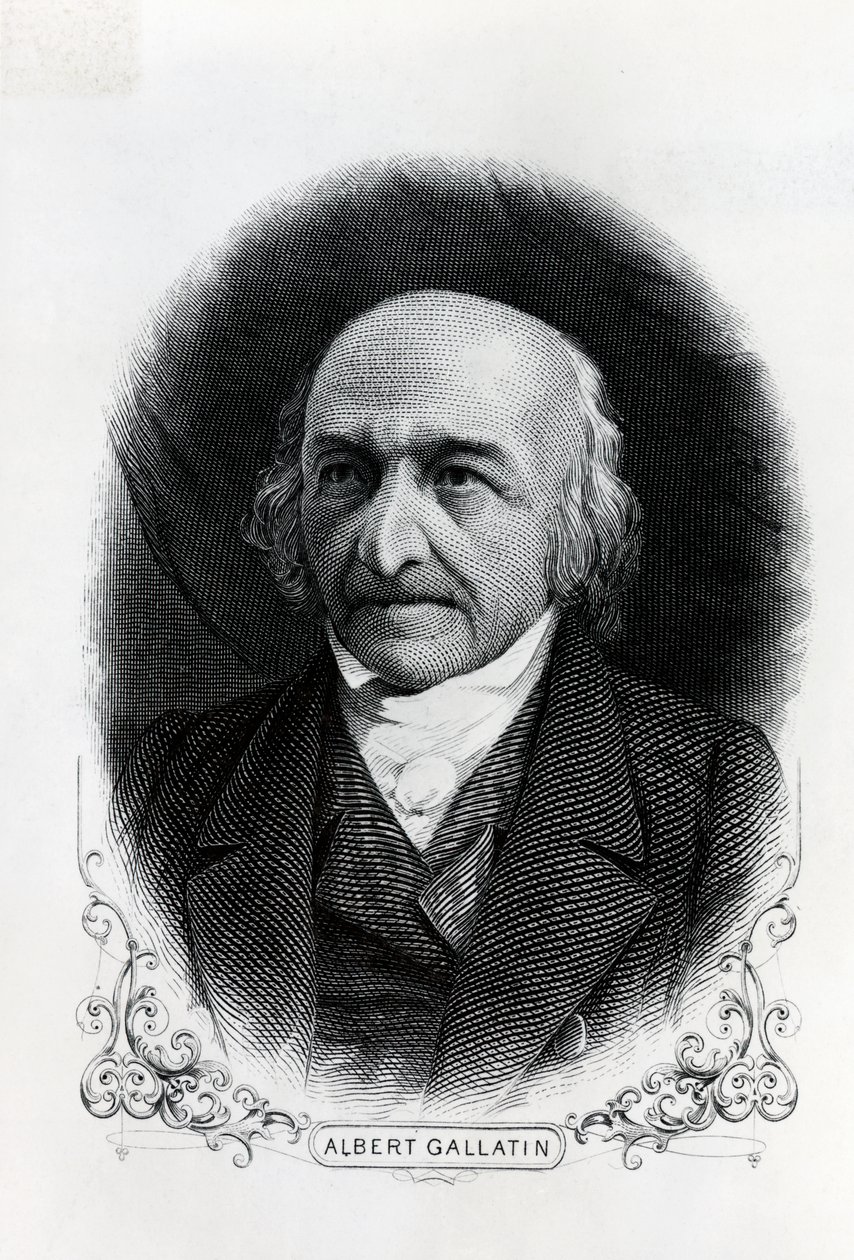 Portrét Alberta Gallatina (1761-1849) (rytina) od Unbekannt