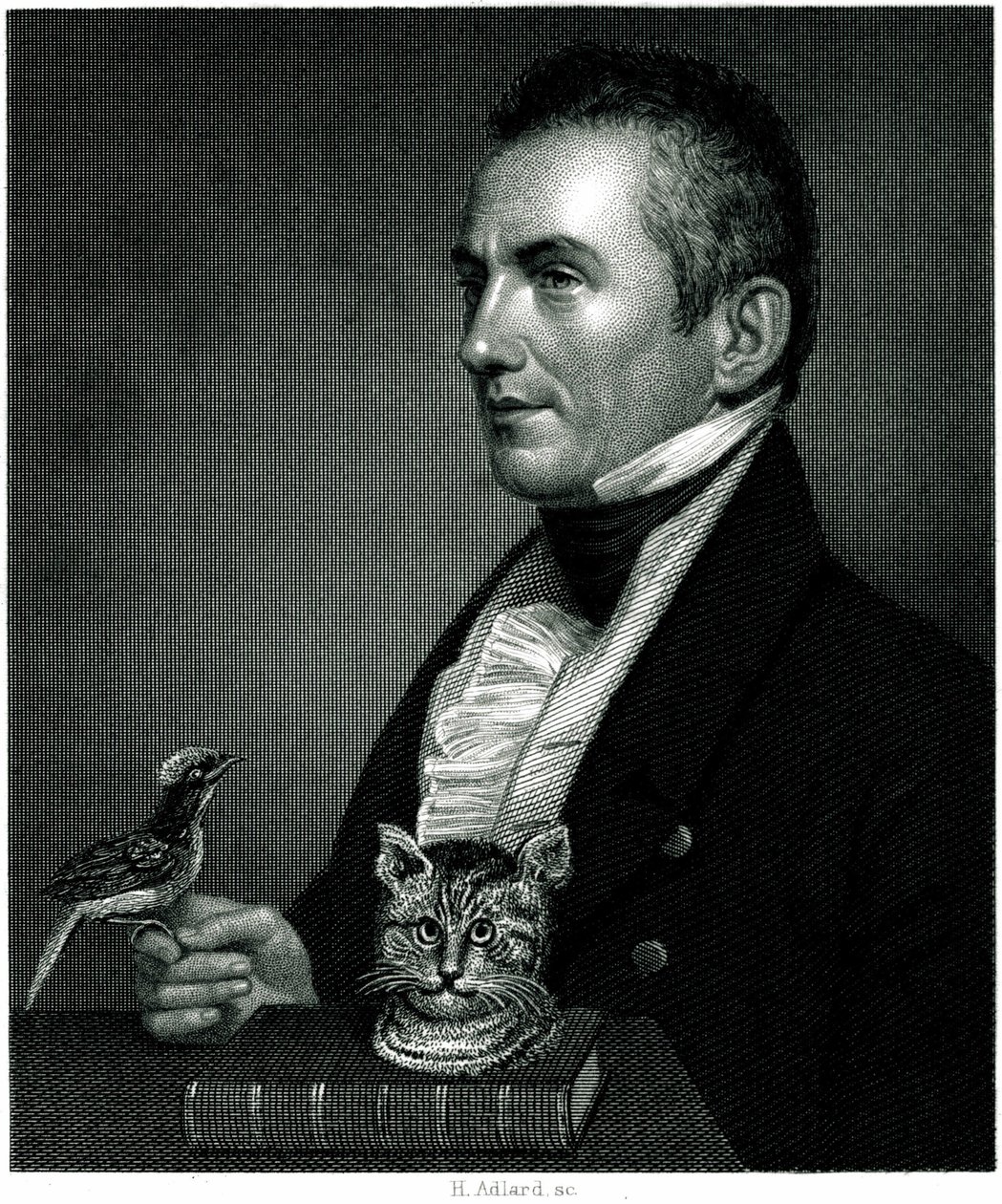 Portrét Charlese Watertona (1782 - 1865), anglického přírodovědce a cestovatele, na rytině z 19. století. od Unbekannter Künstler