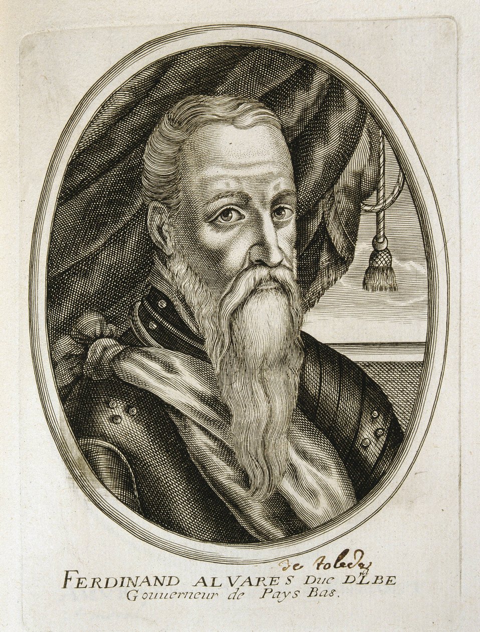 Portrét vévody z ALby (1507-1582) (rytina) od Unbekannter Künstler
