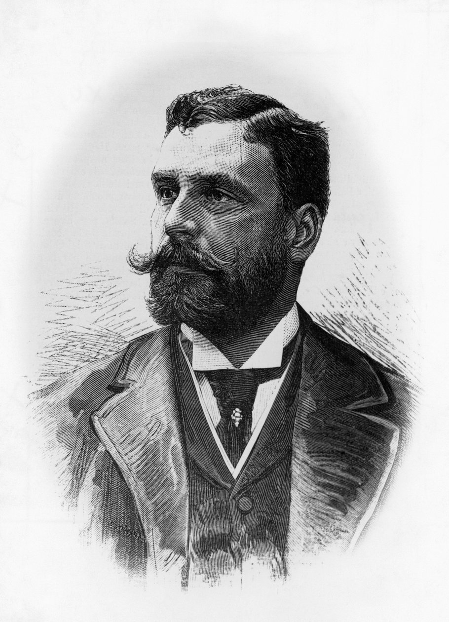 Portrét Gerolama Rovetty (1851-1910), italského spisovatele a dramatika, rytina od William M. Timlin