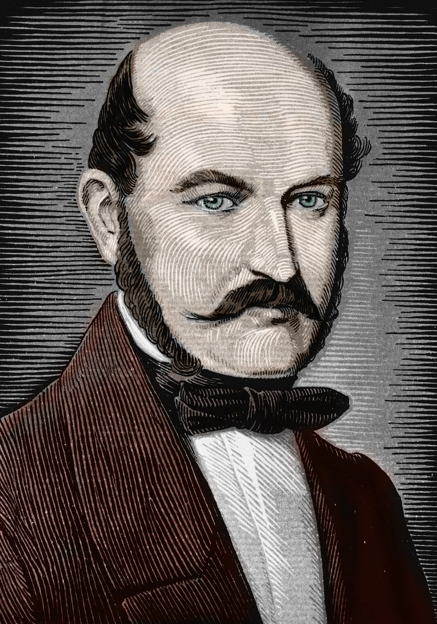 Portrét Ignace Philippe Semmelweise, konec 19. století (rytina) od Unbekannter Künstler
