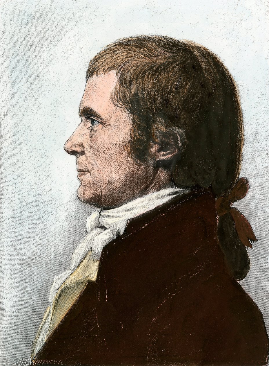 Portrét Johna Marshalla (1755-1835), amerického právníka a státníka, předsedy Nejvyššího soudu Spojených států. Litografie z 19. století podle obrazu Charlese Fevreta de Saint Memin (1770-1852). od Unbekannter Künstler