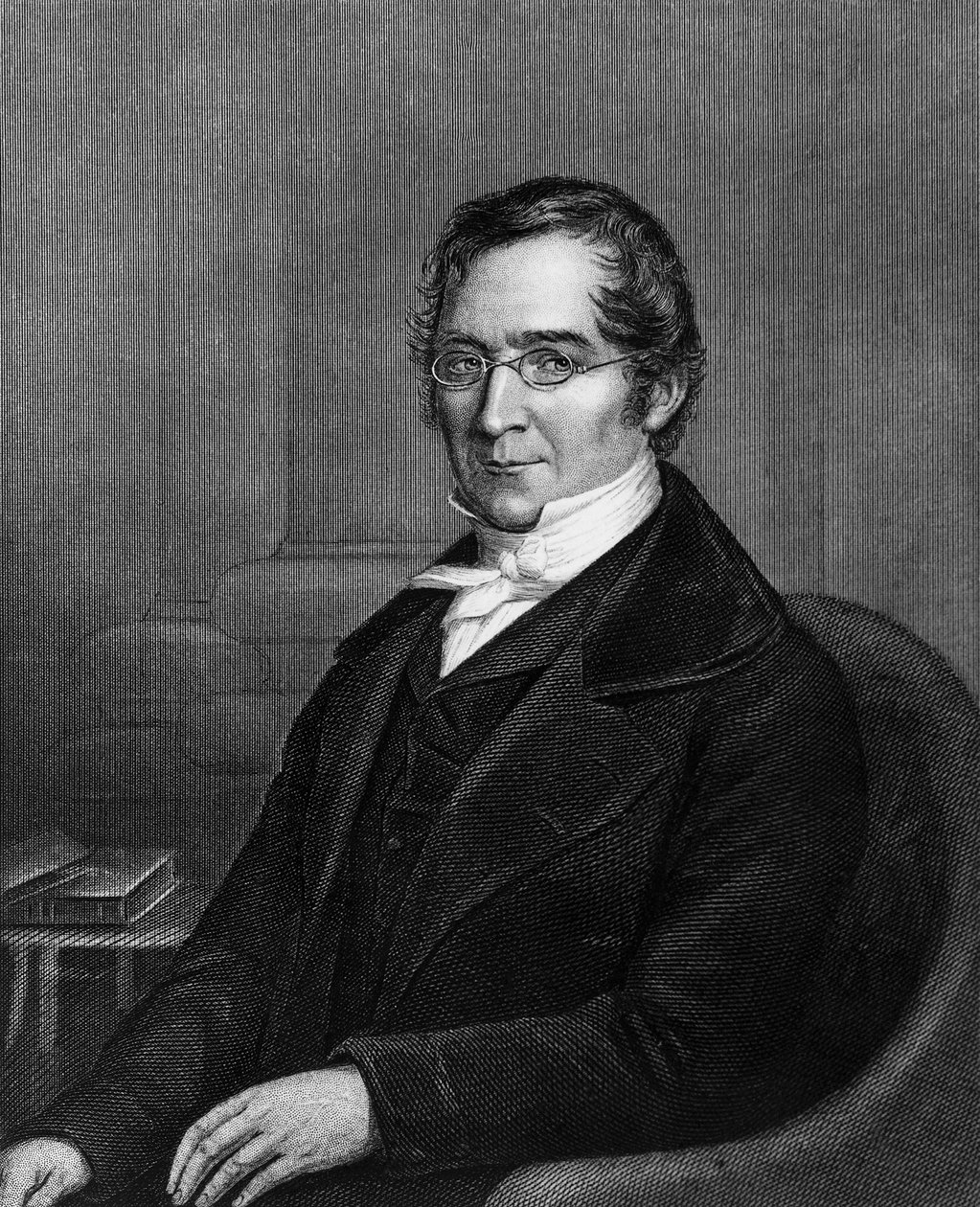 Portrét Josepha Louise Gay-Lussaca (1778-1850), francouzského chemika a fyzika, rytina od William M. Timlin