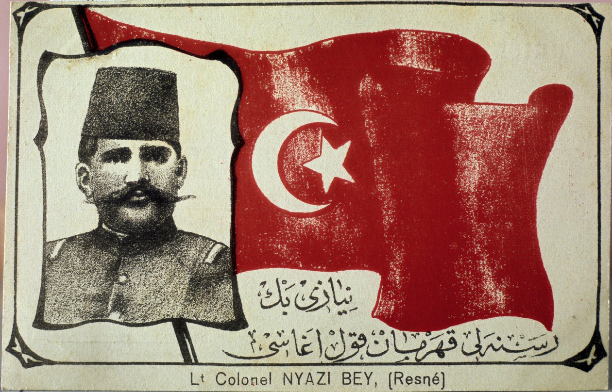 Portrét Niyazi Bey (rytina) od Unbekannter Künstler