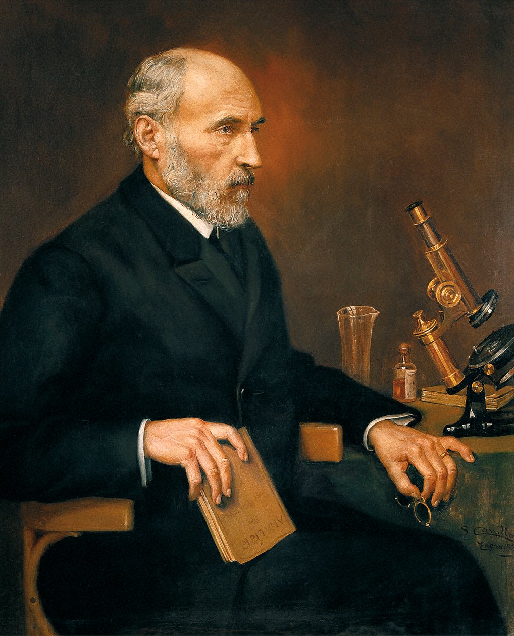Portrét Santiaga Ramona y Cajala (1852-1934), španělského lékaře, otce neurovědy. od Unbekannter Künstler