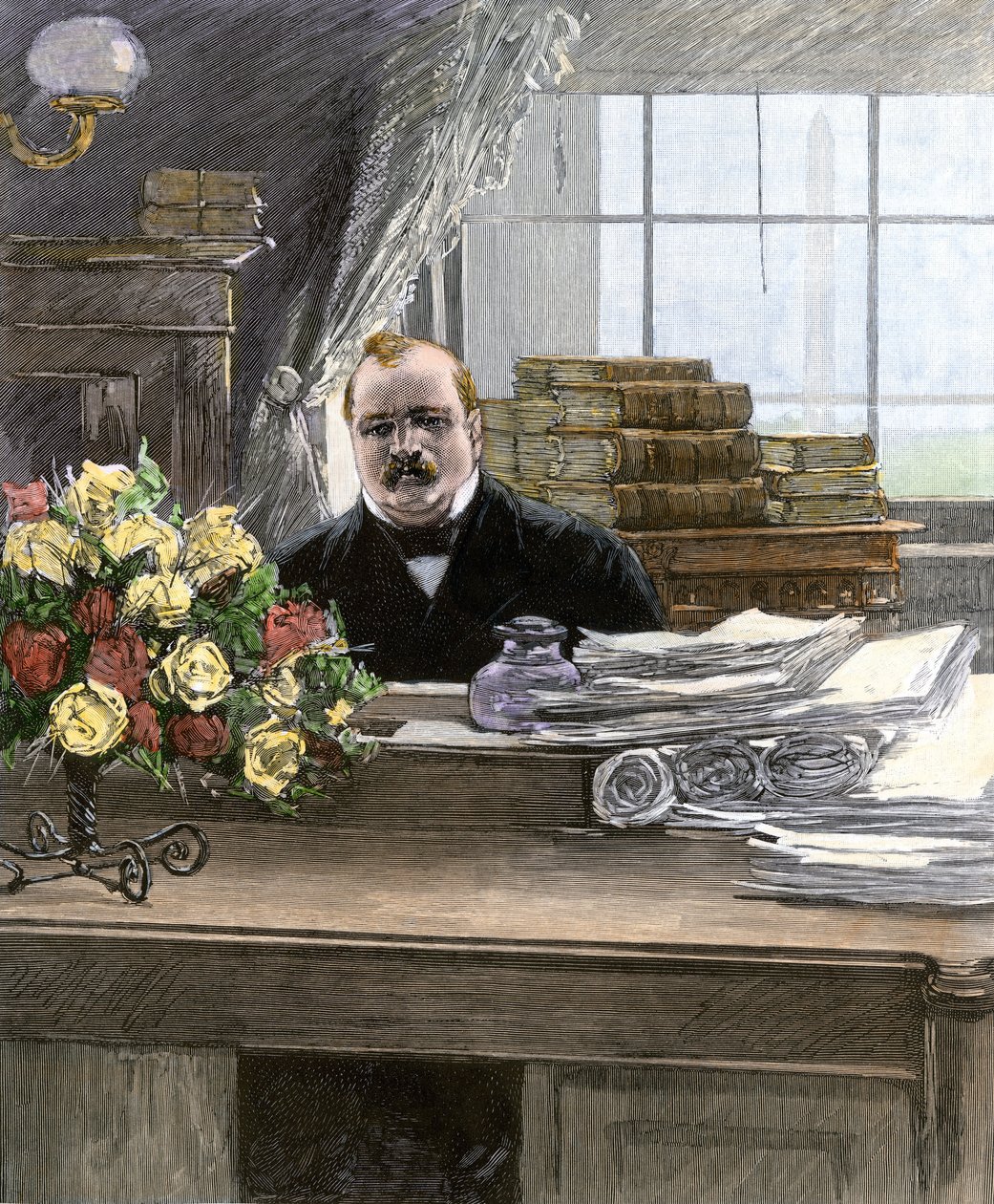 Portrét Stephena Grovera Clevelanda (1837-1908), prezidenta Spojených států amerických od Unbekannter Künstler
