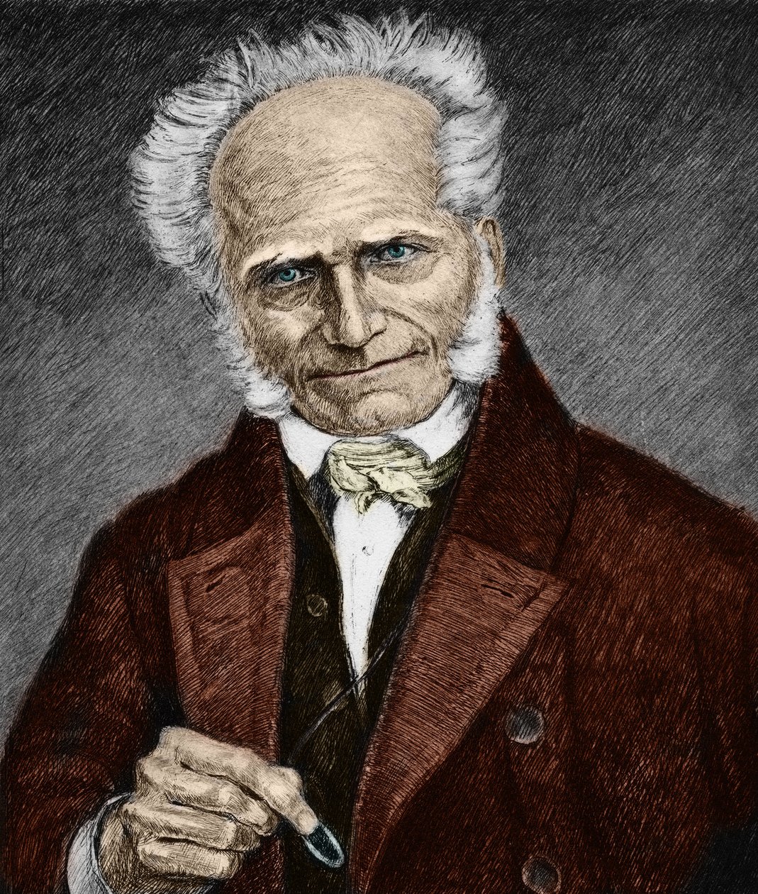 Portrét německého filozofa Arthura Schopenhauera (1788-1860). 19. století (rytina). od Unbekannter Künstler
