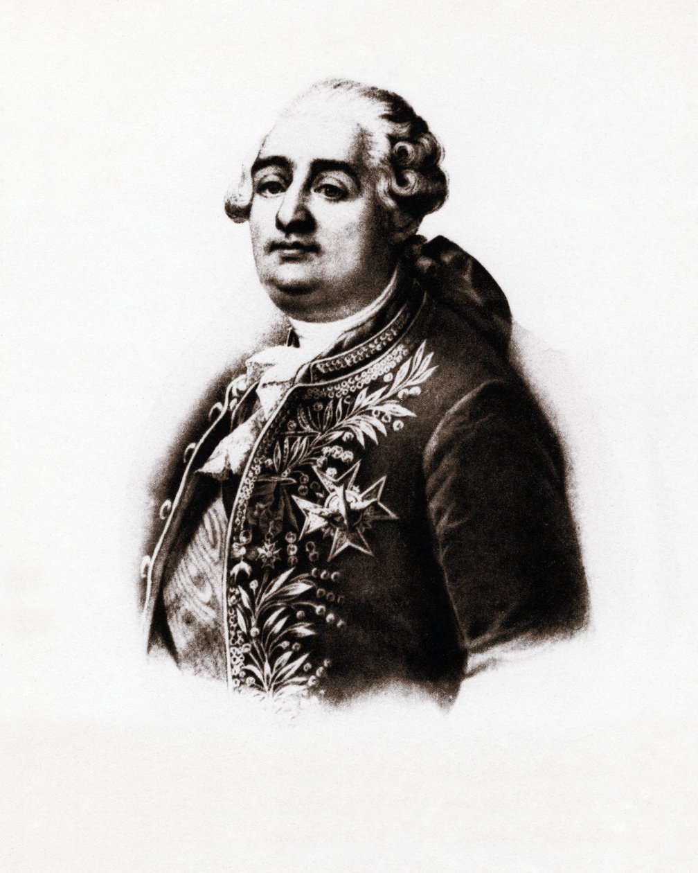Portrét francouzského krále Ludvíka XVI (1754-1793) Rytina z 19. století od Unbekannter Künstler