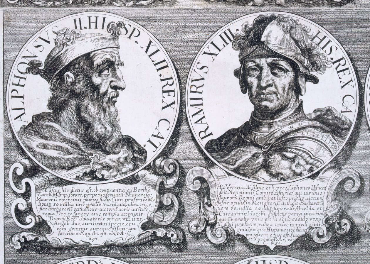 Portréty Alfonse II a Ramiro I (litho) od Unbekannt