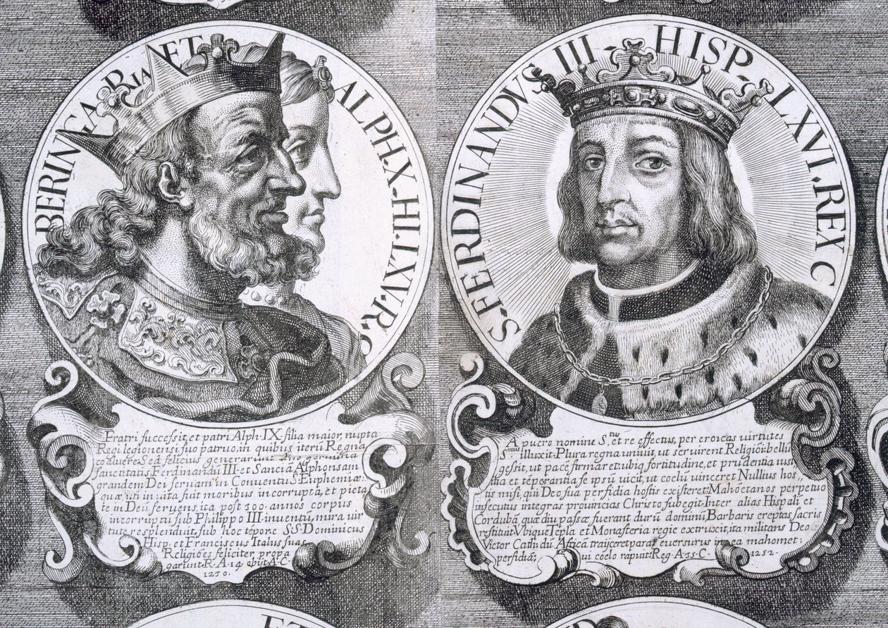 Portréty Berengaria Kastilské a Ferdinanda III Kastilského (litho) od Unbekannt