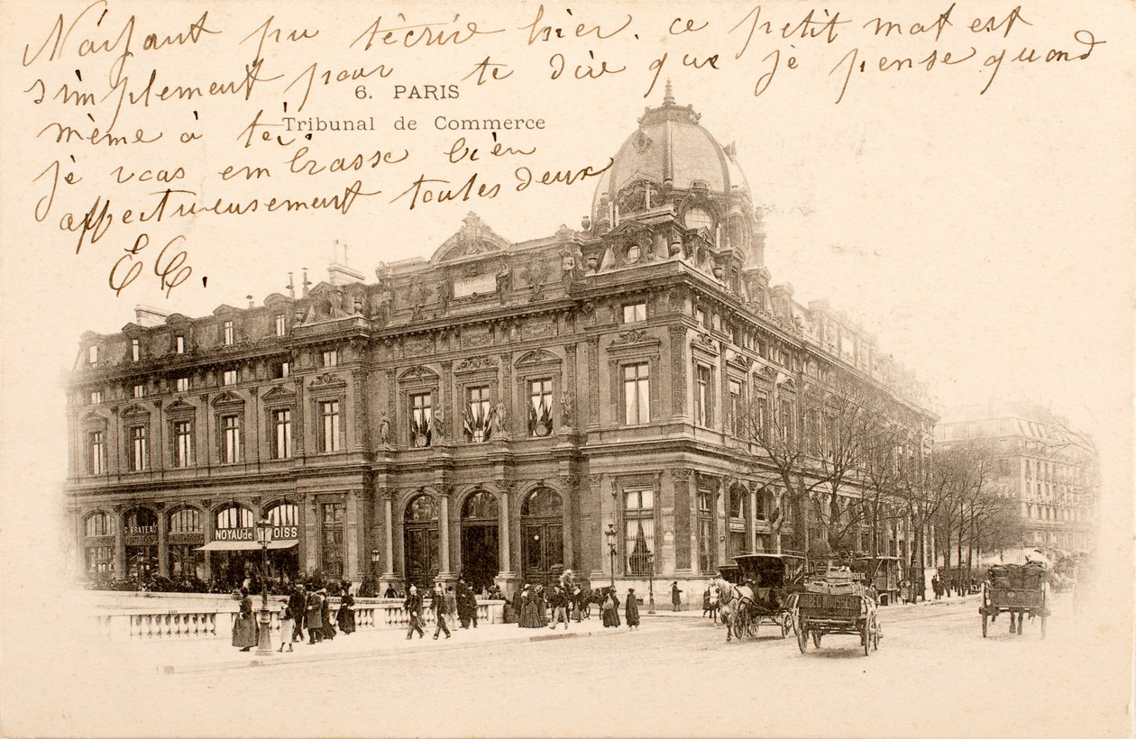 Pohlednice/Obchodní soud/Paříž/Seina/Ile de France/Francie od William M. Timlin