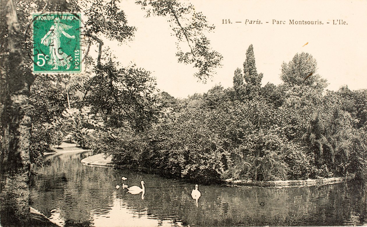 Pohlednice/Parc Montsouris/Paříž/Seina/Ile de France/Francie od William M. Timlin