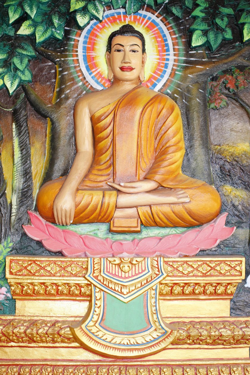 Klášter Preah Prom RathŽivot BuddhyMeditace na lotosovém květu Buddha zobrazený v poloze dotýkající se země, Siem Reap, Kambodža od Unbekannt