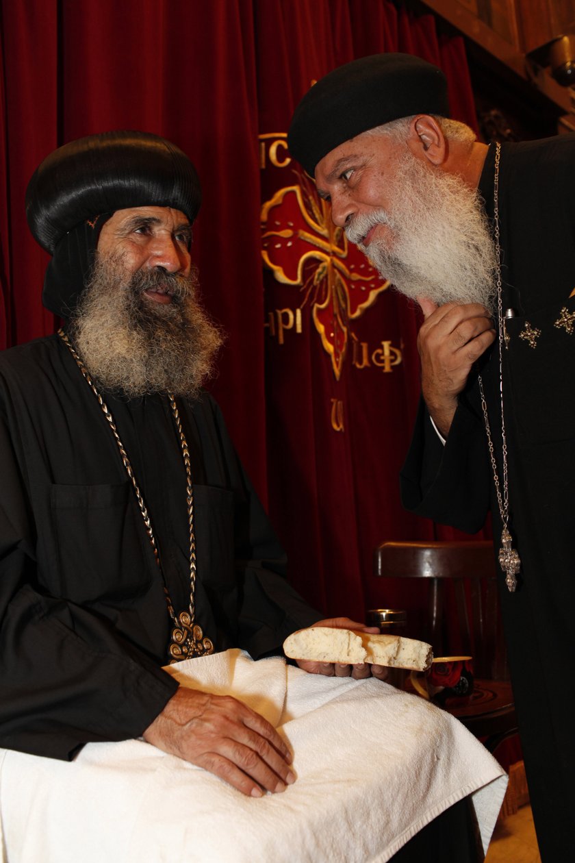 Kněží v koptském kostele Abbassiya Le Caire Egypte od Unbekannt