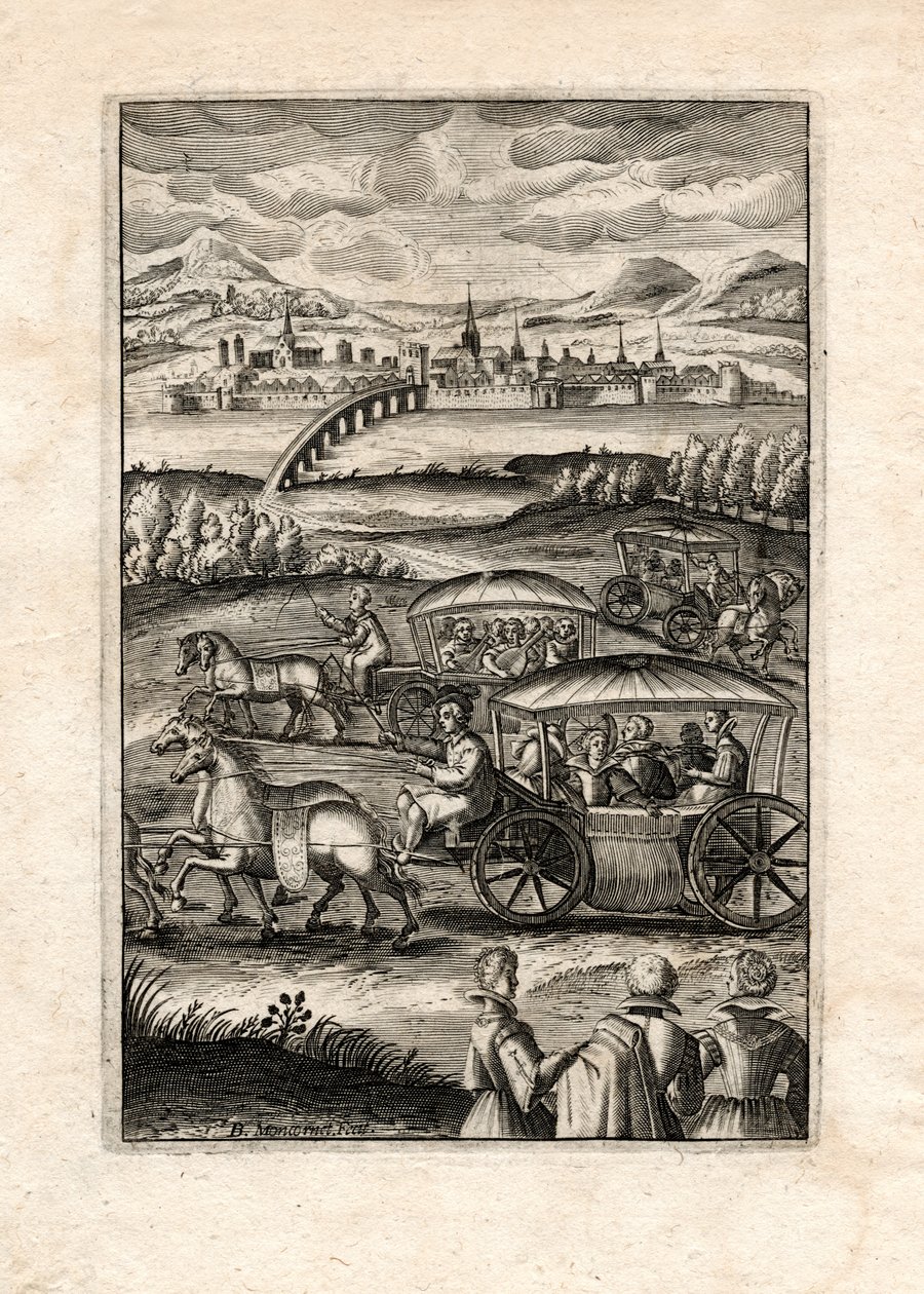 Procesí s loutnisty, Paříž, kolem 1650 (rytina) od Unbekannter Künstler