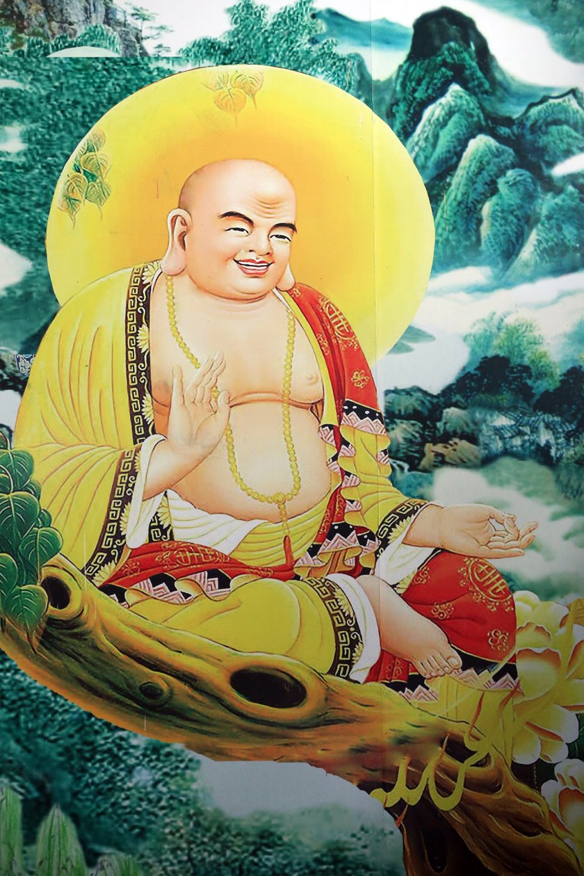 buddhistická pagoda Quan The Am. Usmívající se malba Buddhy. Danang. Vietnam od Unbekannt