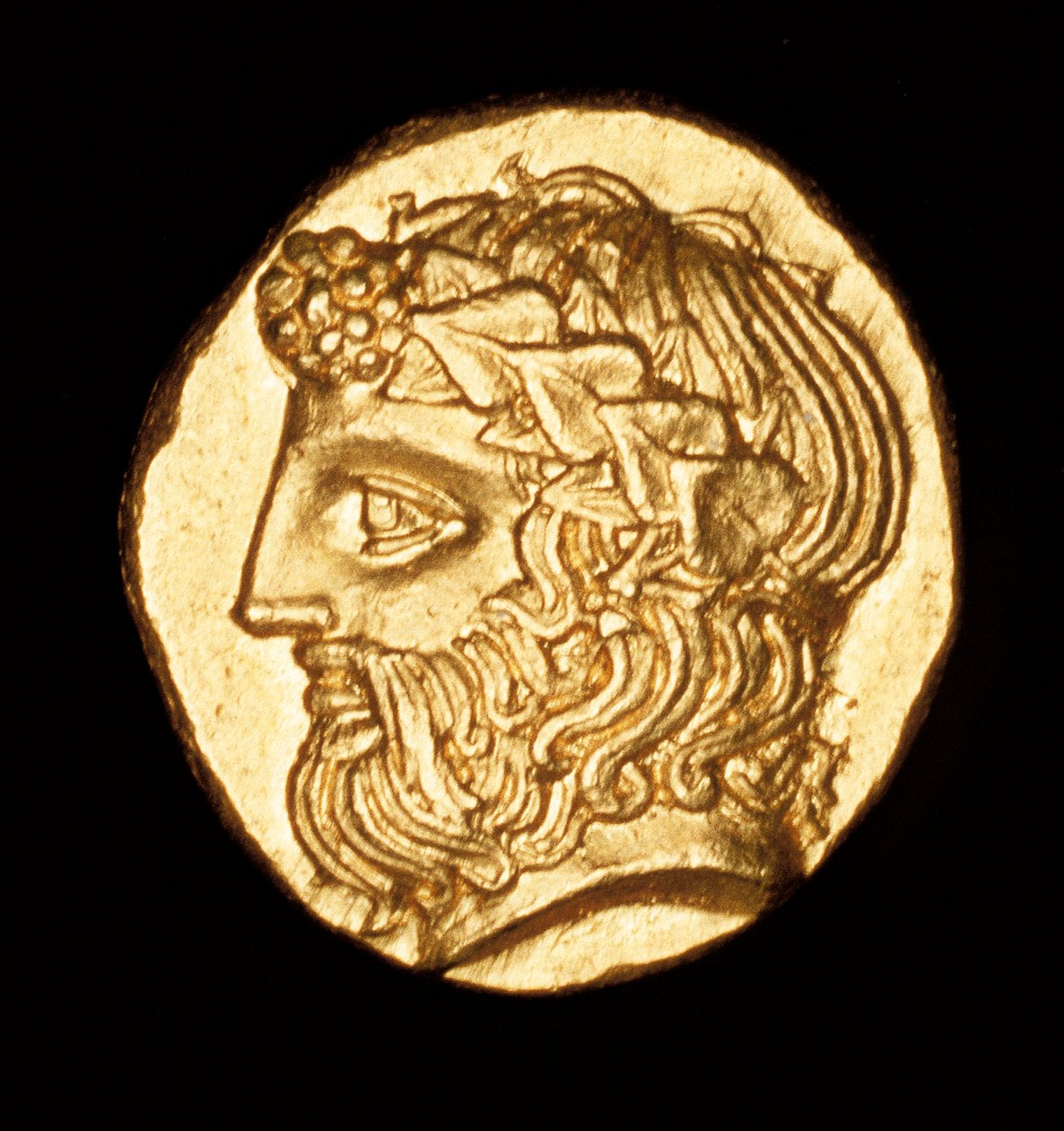 Vzácná starořecká mince, zlato, thasos hemidrachma, Dionýsos, bůh vína, cca 380 př. n. l. (foto) od Unbekannter Künstler
