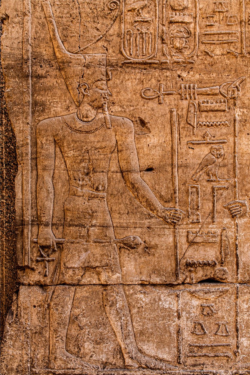 Reliéf, chrám Karnak, Luxor, Théby, Egypt, Afrika (foto) od Unbekannter Künstler