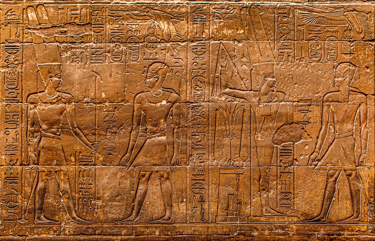 Reliéf, Luxorský chrám, Théby, Egypt, Afrika (foto) od Unbekannter Künstler