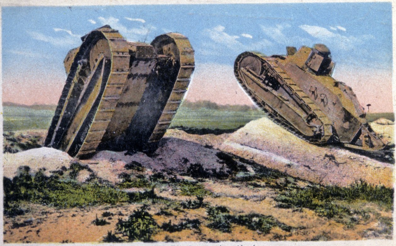 Tanky Renault, asi 1910 (pohlednice) od Unbekannter Künstler