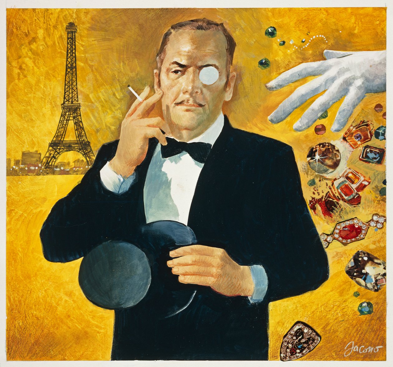 Zastoupení Arséna Lupina, gentlemana, zloděje, Maurice Leblanc – Stock ilustrace od Alec Hunter