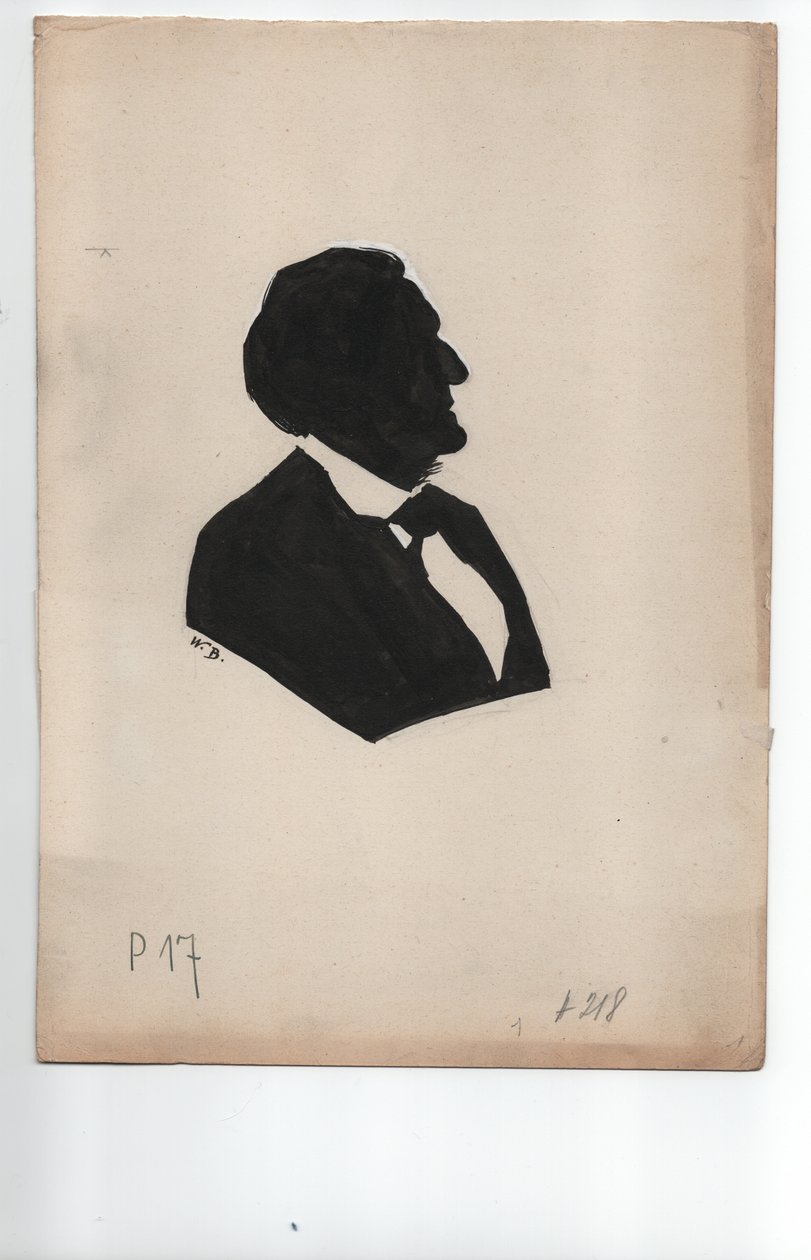 Richard Wagner (1813-1883) cca 1850, silueta) od Unbekannter Künstler