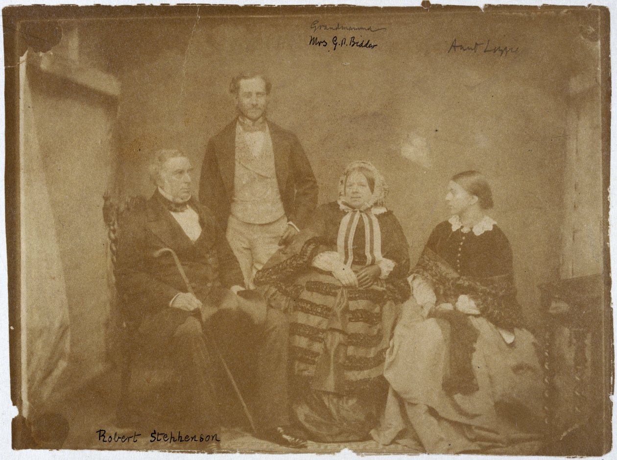 Robert Stephenson, anglický strojní a stavební inženýr a rodina, c 1850s od Unbekannt