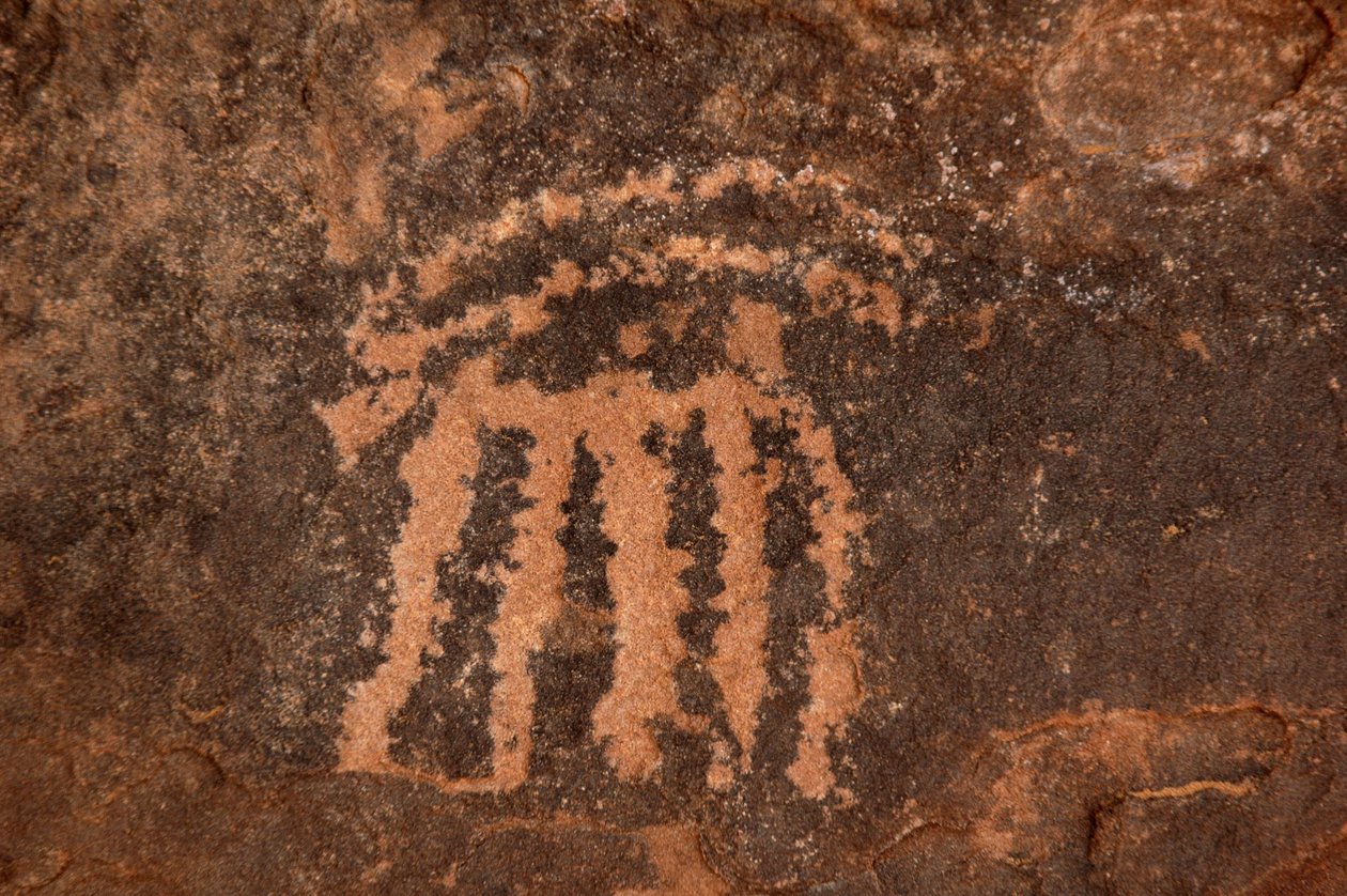 Skalní umění, Prehistorie: Rytina antilopy Oryx v masivu Uweinat, Egypt. (Období od 8000 do 3000 let před naším letopočtem). Fotografování od Unbekannt