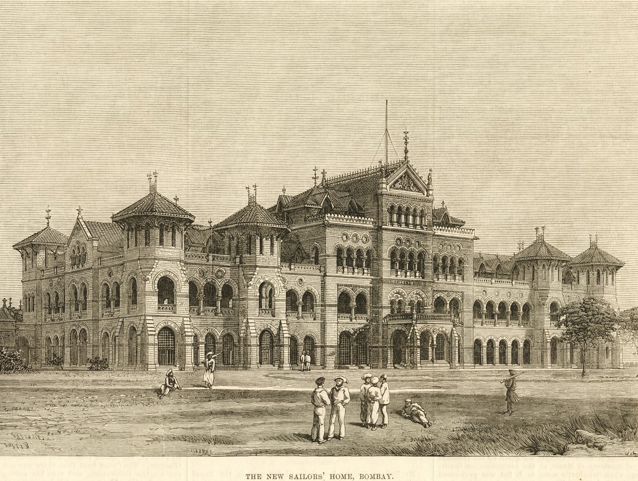 Royal Alfred Sailors Home, Bombaj kolem roku 1900 (rytina) od Unbekannter Künstler