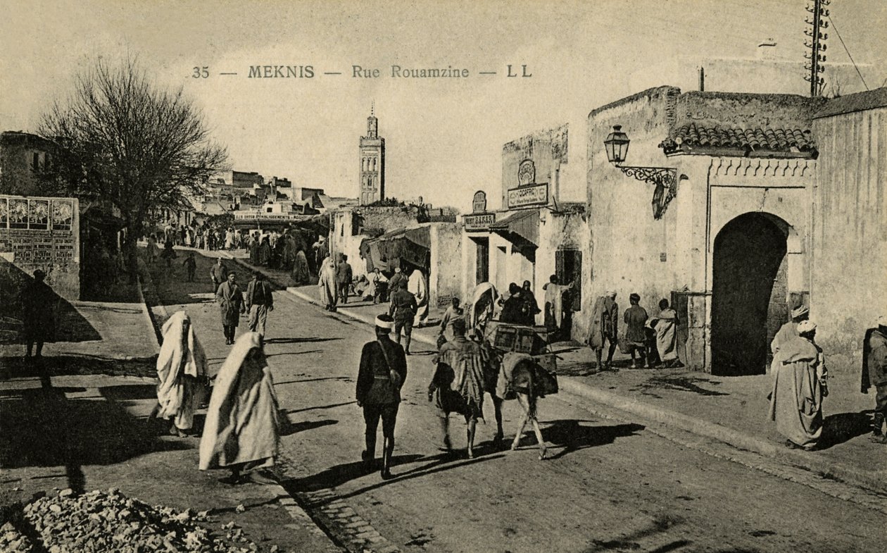 Rue Rouamzine v Meknes, Maroko od Unbekannter Künstler