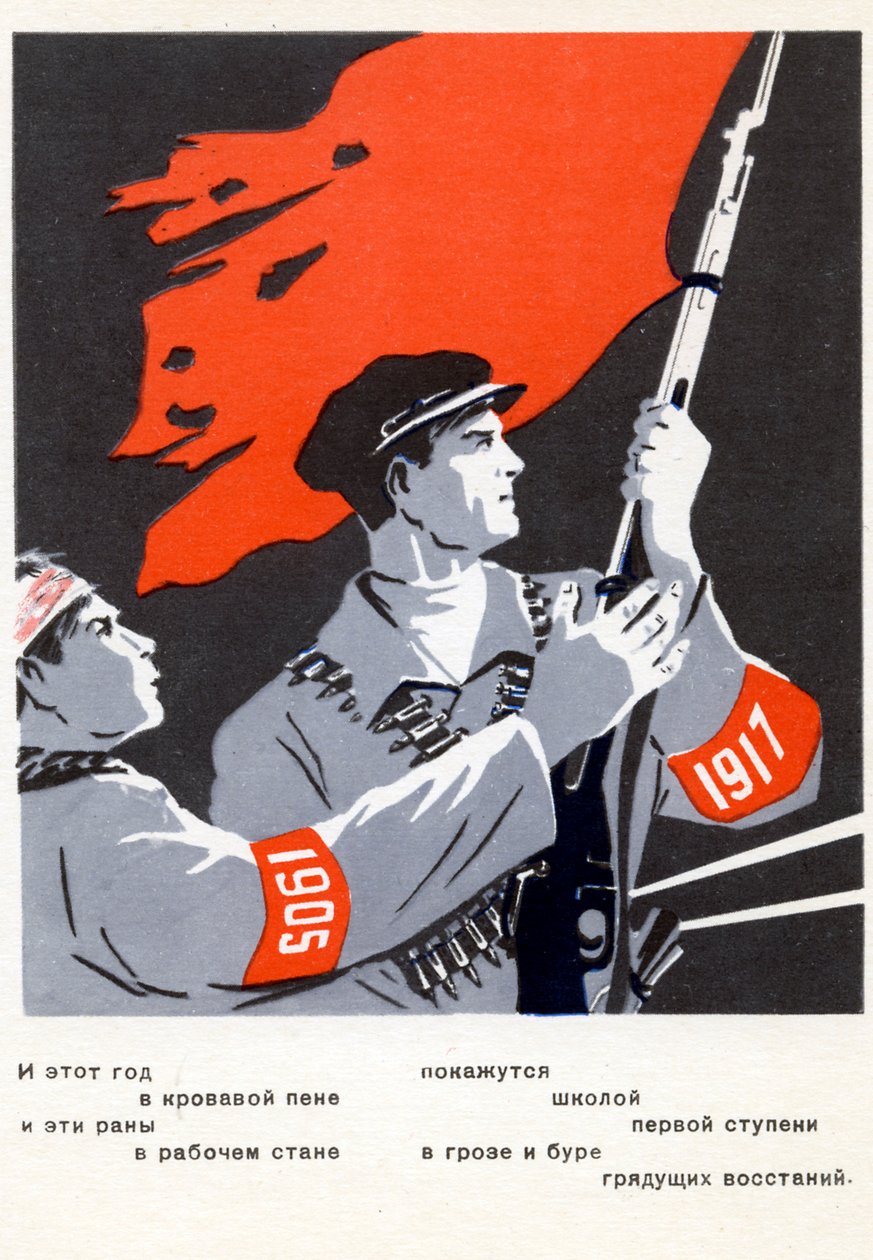 Ruská pohlednice připomínající revoluce od Unbekannter Künstler