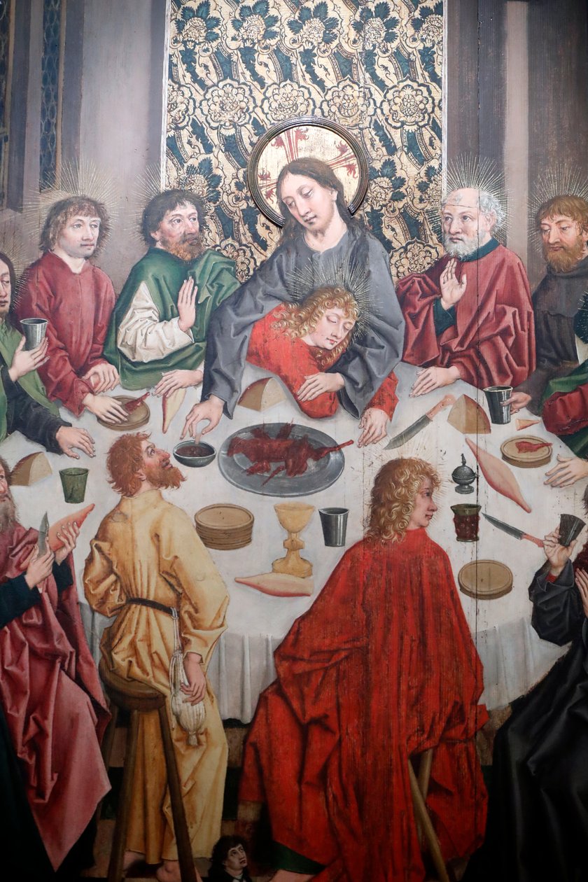 Katolický kostel Saint-Pierre le Vieux, Kristus ve svém utrpení, Poslední večeře, Obraz Henriho Lutzelmana 15. století, Štrasburk, Francie (foto) od Unbekannt