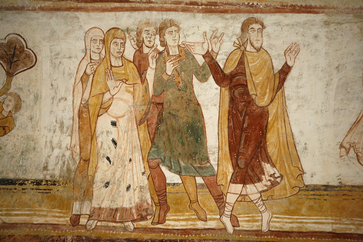 Obraz opatství Saint-Savin: Abraham a Lot se rozdělili, Saint-Savin-sur-Gartempe, Francie od Unbekannt