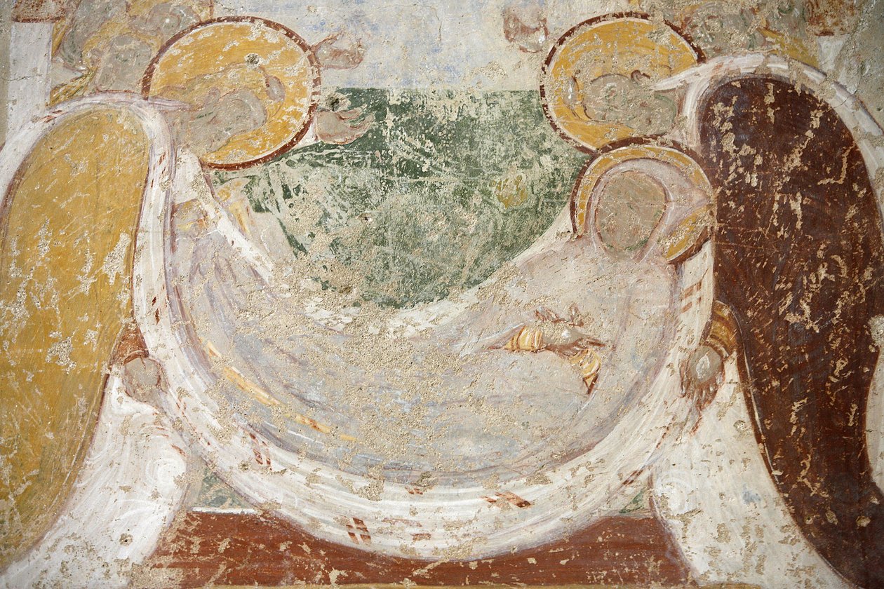 Romantická malba opatství Saint-Savin: pohřeb, Saint-Savin-sur-Gartempe, Francie od Unbekannt