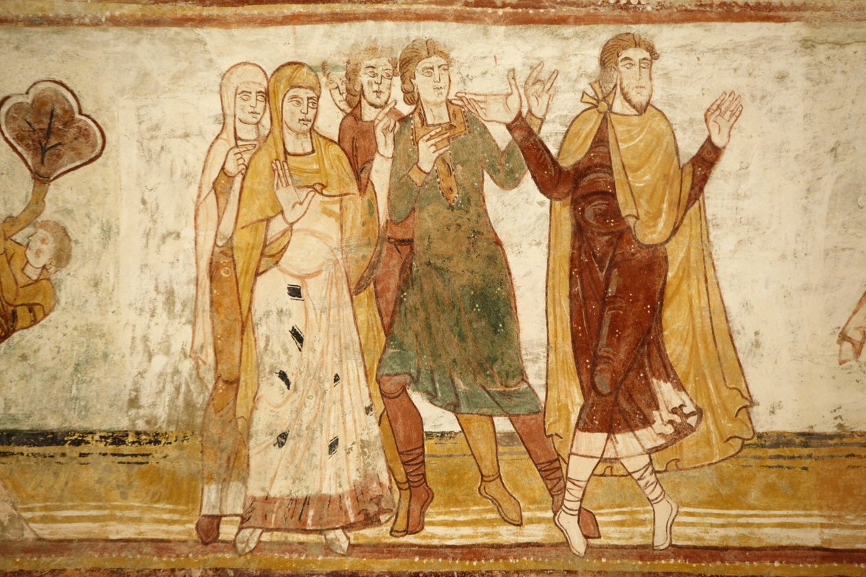 Klášterní kostel Saint-Savin sur Gartempe Malba klenby lodi: Abraham oddělený od svého synovce Lotha (Gen 13, 8-9) Saint-Savin Francie od Unbekannt