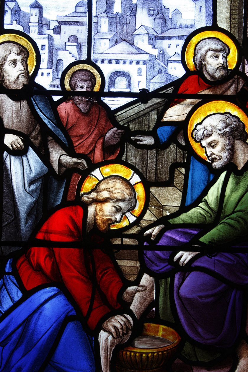 Kostel Saint Aignan Ježíš myje nohy svým učedníkům, Chartres, Francie od Unbekannt