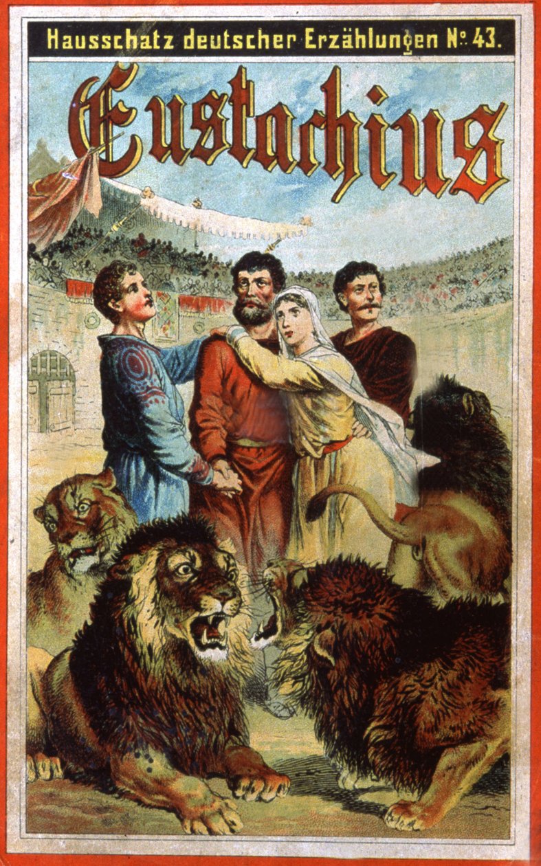 Svatý Eustach v jámě lvové, konec 19. století (ilustrace) od Unbekannter Künstler