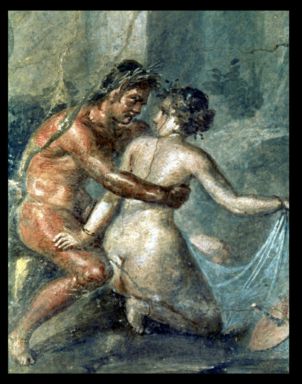 Satyr a Maenad, detail z nástěnné malby v Pompejích od Unbekannter Künstler