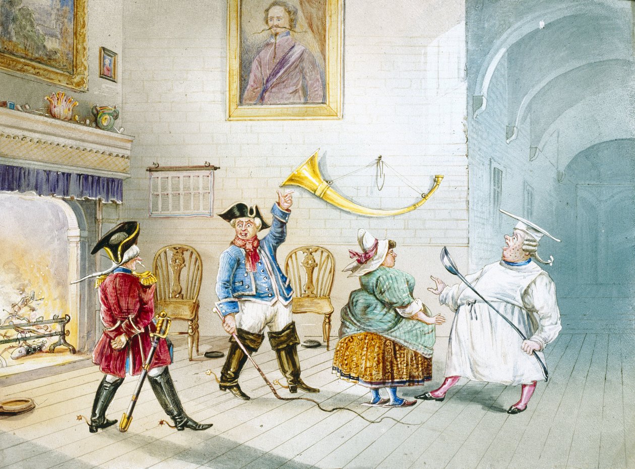 Scéna z Baron Munchausen (Munchhausen), c 1850 od Unbekannter Künstler