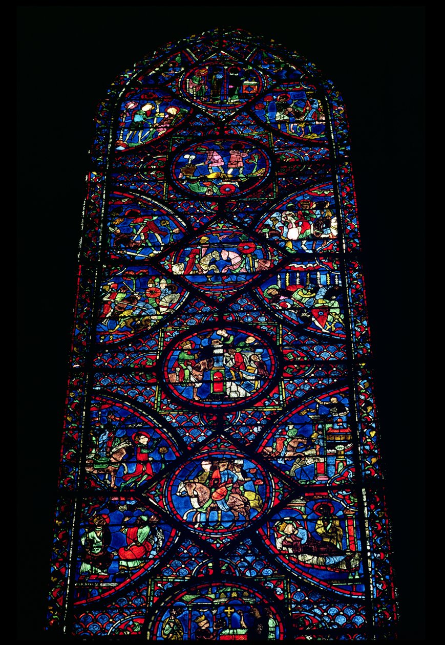 Scény ze života Karla Velikého (747-814) z ambulantní, c.1215-35 (vitráže) (viz také 98071) od Unbekannt