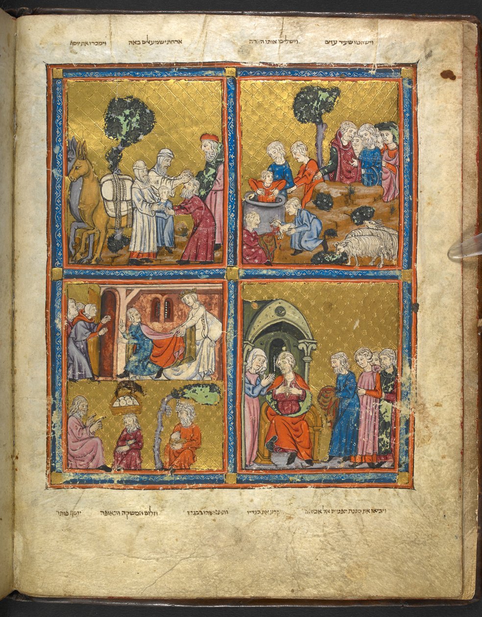 Scény ze života Josefa z Hagady na Pesach („Zlatá Hagada“), 1. část, 2. čtvrtina 14. století od Unbekannter Künstler
