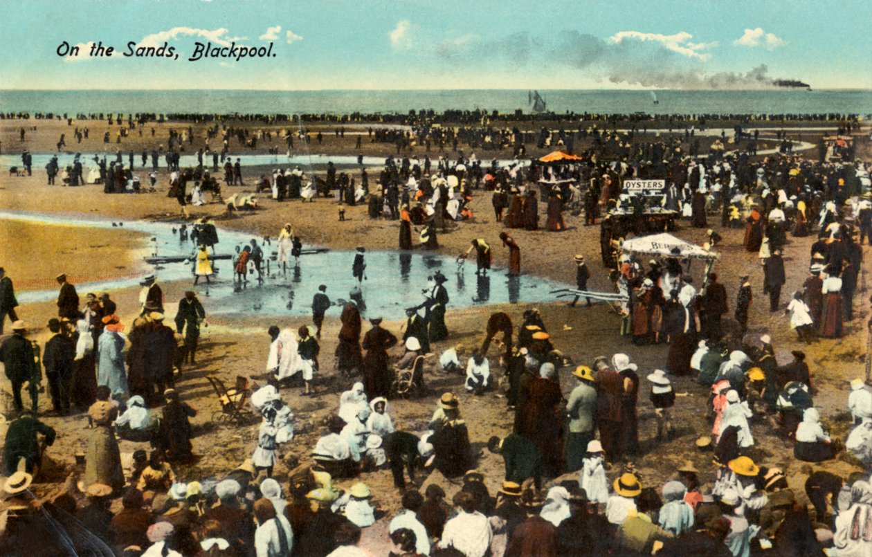 Pobřeží u Blackpoolu (Velká Británie) na přelomu století (pohlednice) od Unbekannter Künstler