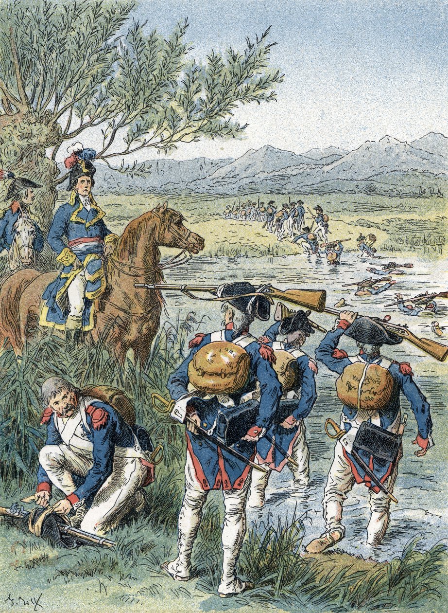 Druhá bitva o Curych, Limmat Crossing (1799) od Unbekannter Künstler