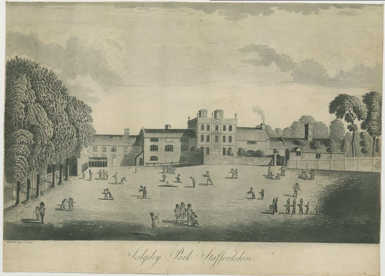 Škola Sedgley Park: rytina akvatinty, nd [c 1797] od Unbekannt
