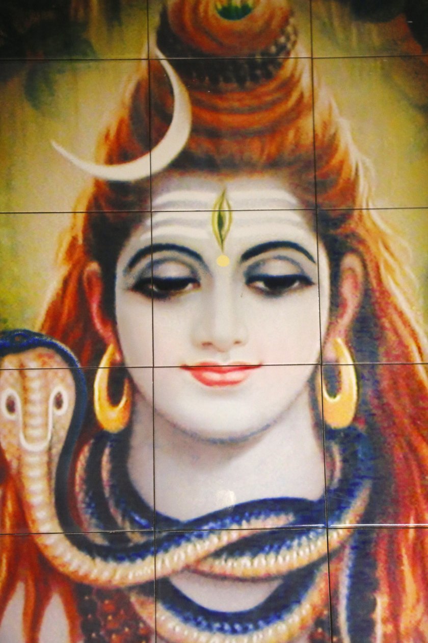Hinduistický chrám Shree, Leicester. Šivova mozaika. Spojené království od Unbekannt
