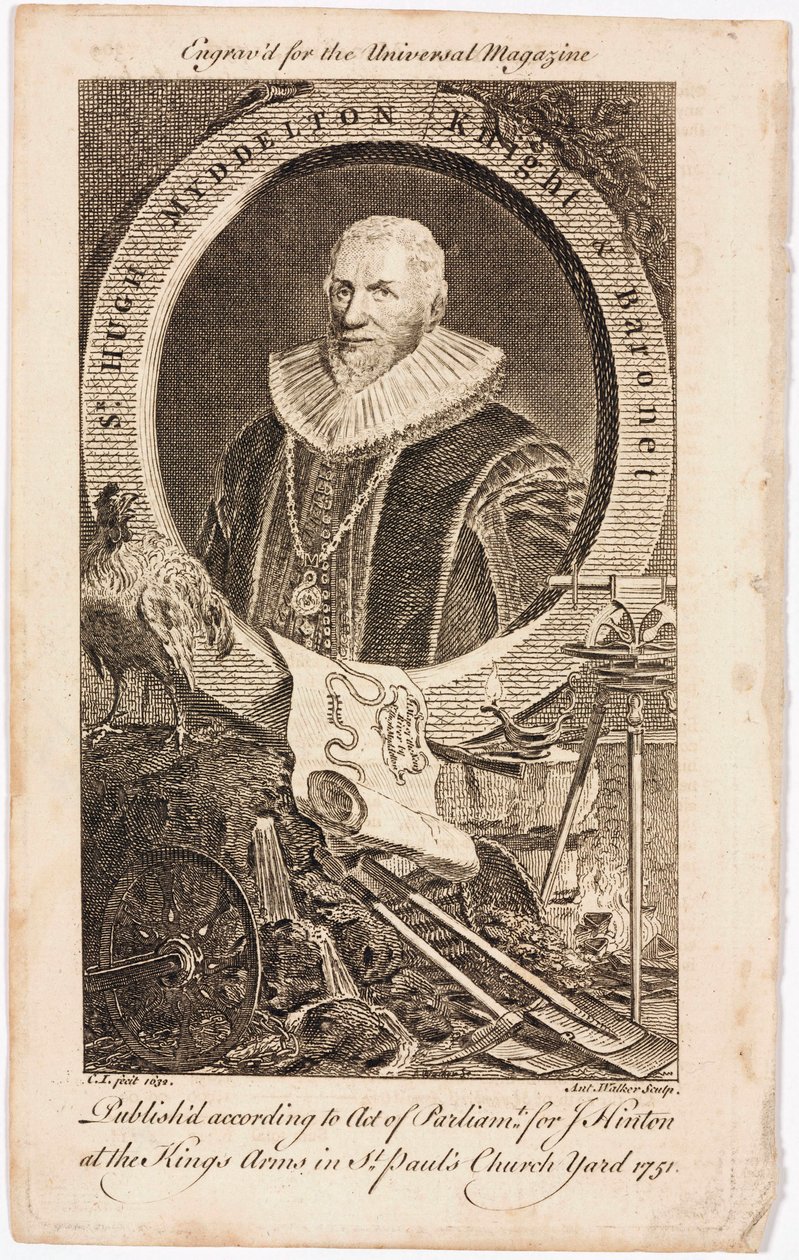 Sir Hugh Myddelton, velšský zlatník a inženýr, c 1620s od Unbekannt