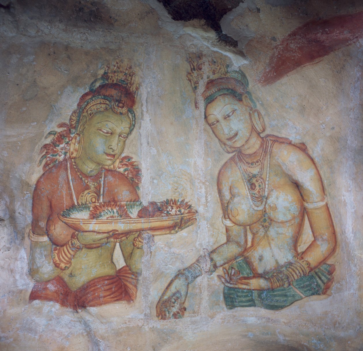 Srí Lanka, fresky skalní pevnosti z 5. století, Sigiriya (Seznam světového dědictví UNESCO od Nicolas d
