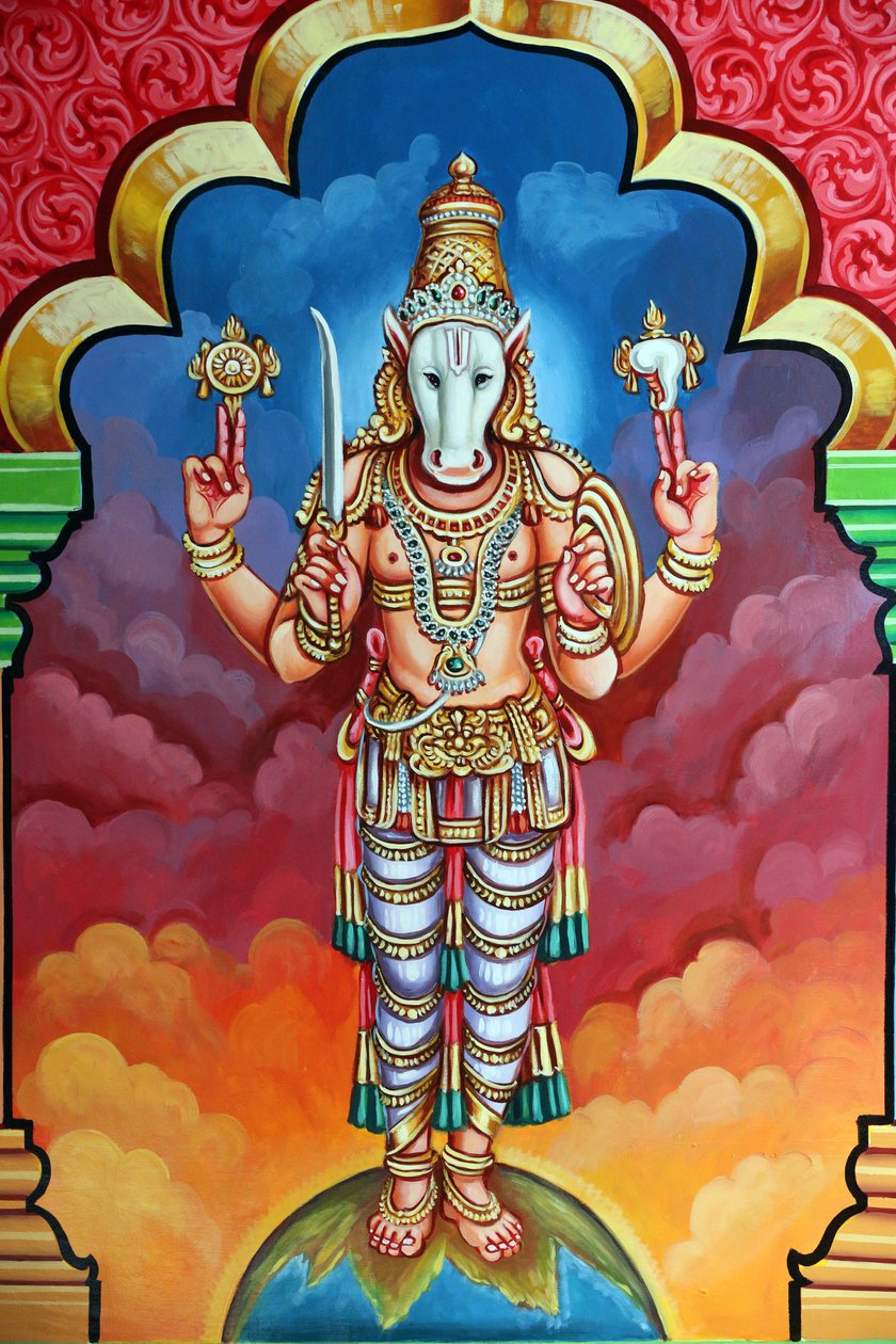 Hinduistický chrám Sri Vadapathira Kaliamman. Avatar Višnua. 10. inkarnace Kalki. Singapur od Unbekannt