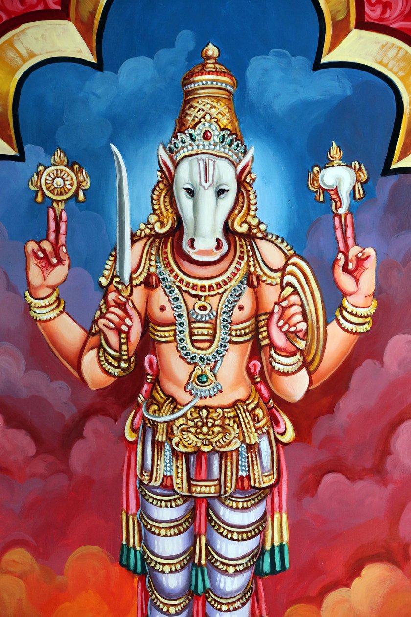 Hinduistický chrám Sri Vadapathira Kaliamman. Avatar Višnua. 10. inkarnace Kalki. Singapur od Unbekannt