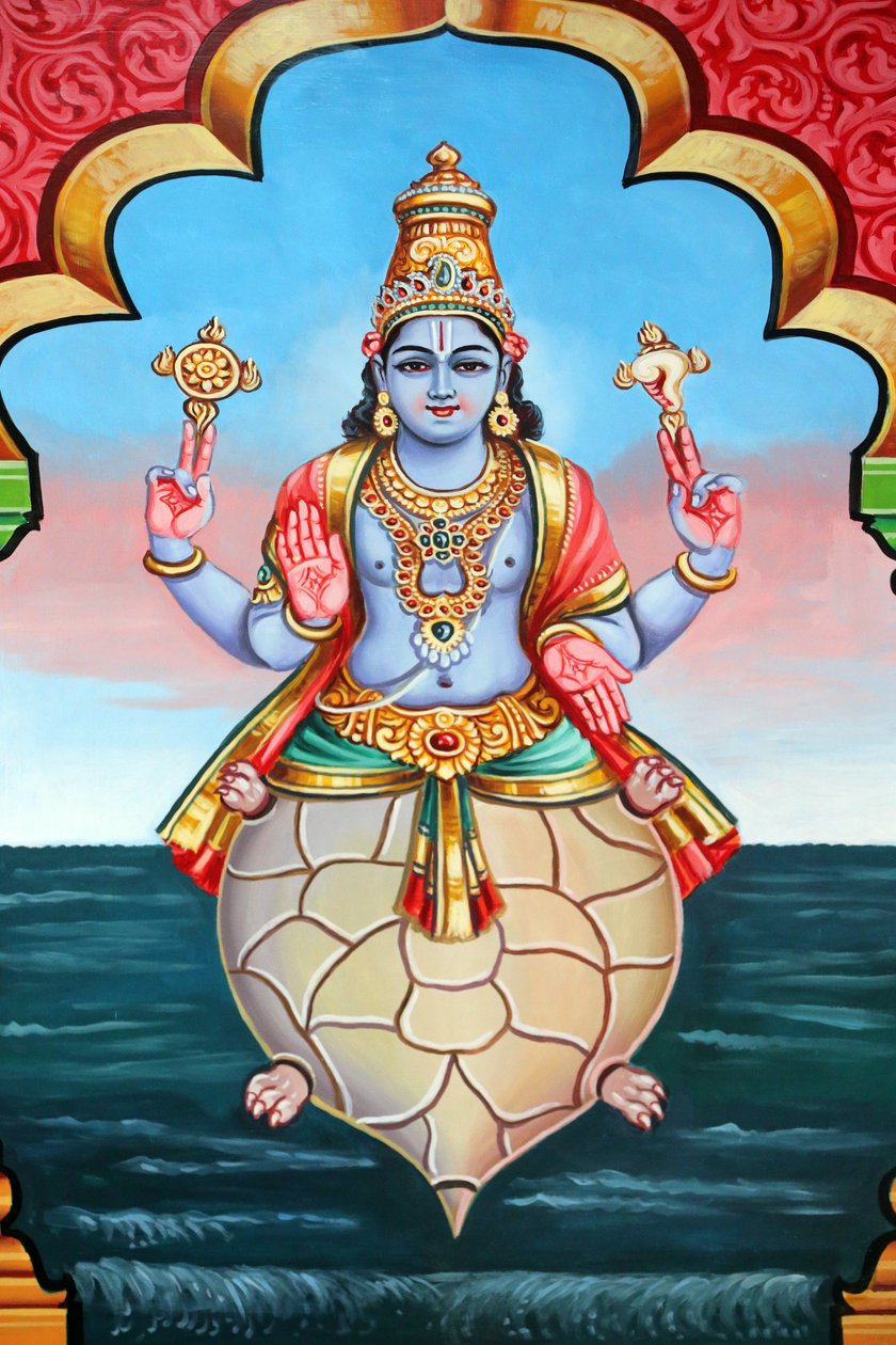 Hinduistický chrám Shri Vadapathir Cleamman. Inkarnace Višnua. Kurma a inkarnace. Singapur od Unbekannt
